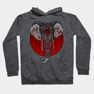 Red Stripes Elephant Hoodie